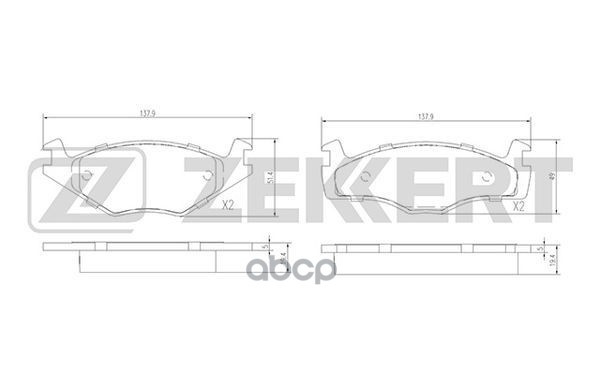 

Колодки Тормозные Zekkert Bs2418 Диск. Передн. Seat Cordoba 94-, Ibiza Ii 93-, Vw Polo Ii-