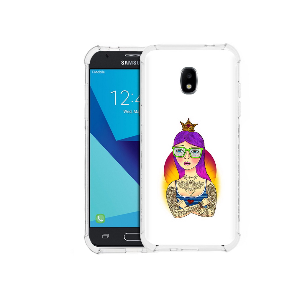 

Чехол MyPads Tocco для Samsung Galaxy J7 Pro девушка в татуировках с короной, Прозрачный, Tocco