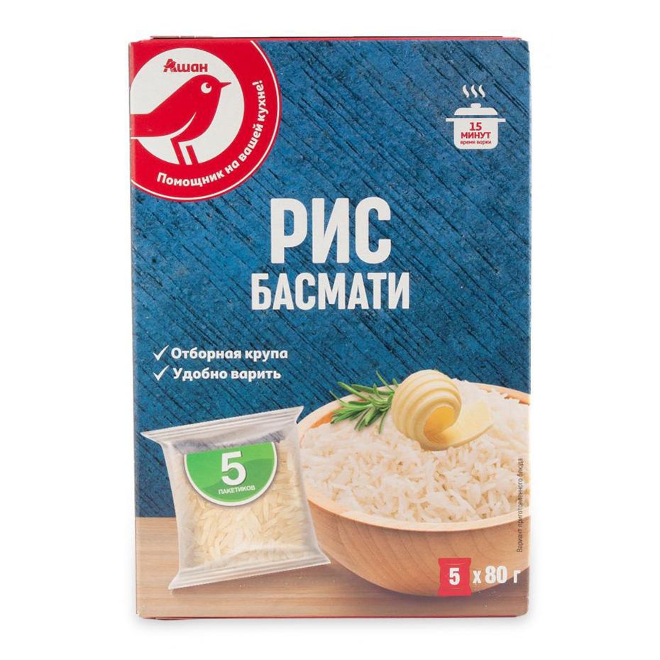 Рис басмати АШАН Красная птица в пакетиках, 400 г