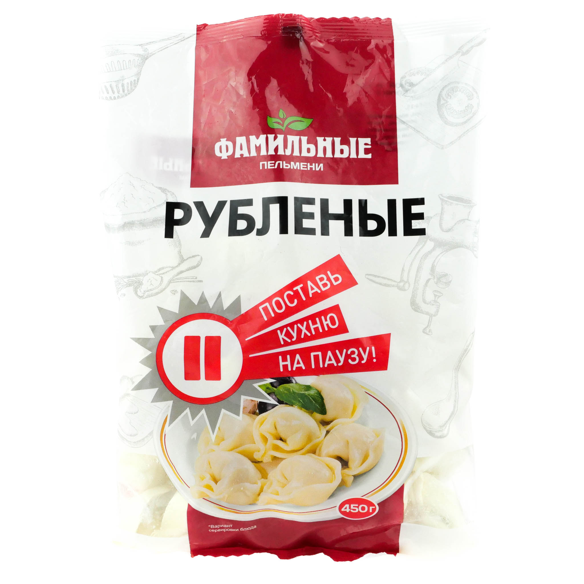 

Пельмени Фамильные пельмени Рубленые замороженные 450 г