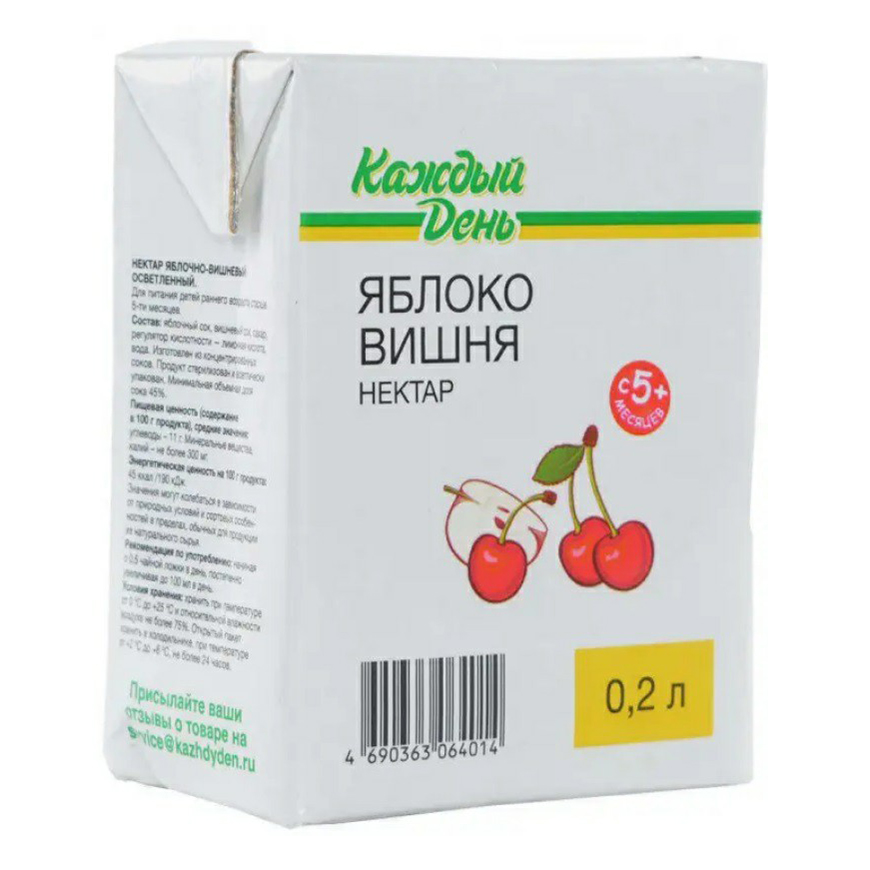 Нектар Каждый день яблоко-вишня с 5 месяцев 200 мл