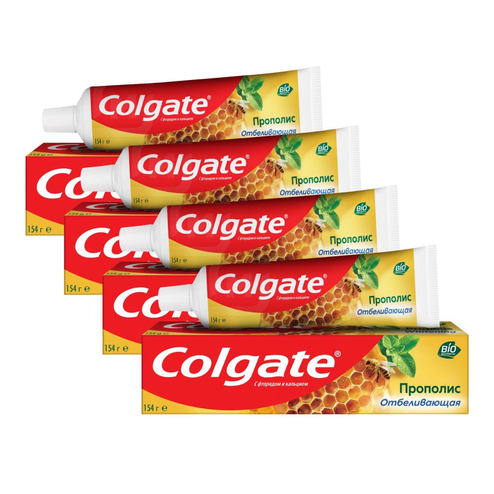 Комплект Зубная паста Colgate Прополис Отбеливающая 100 мл х 4 шт. зубная паста colgate прополис и алоэ 100 мл