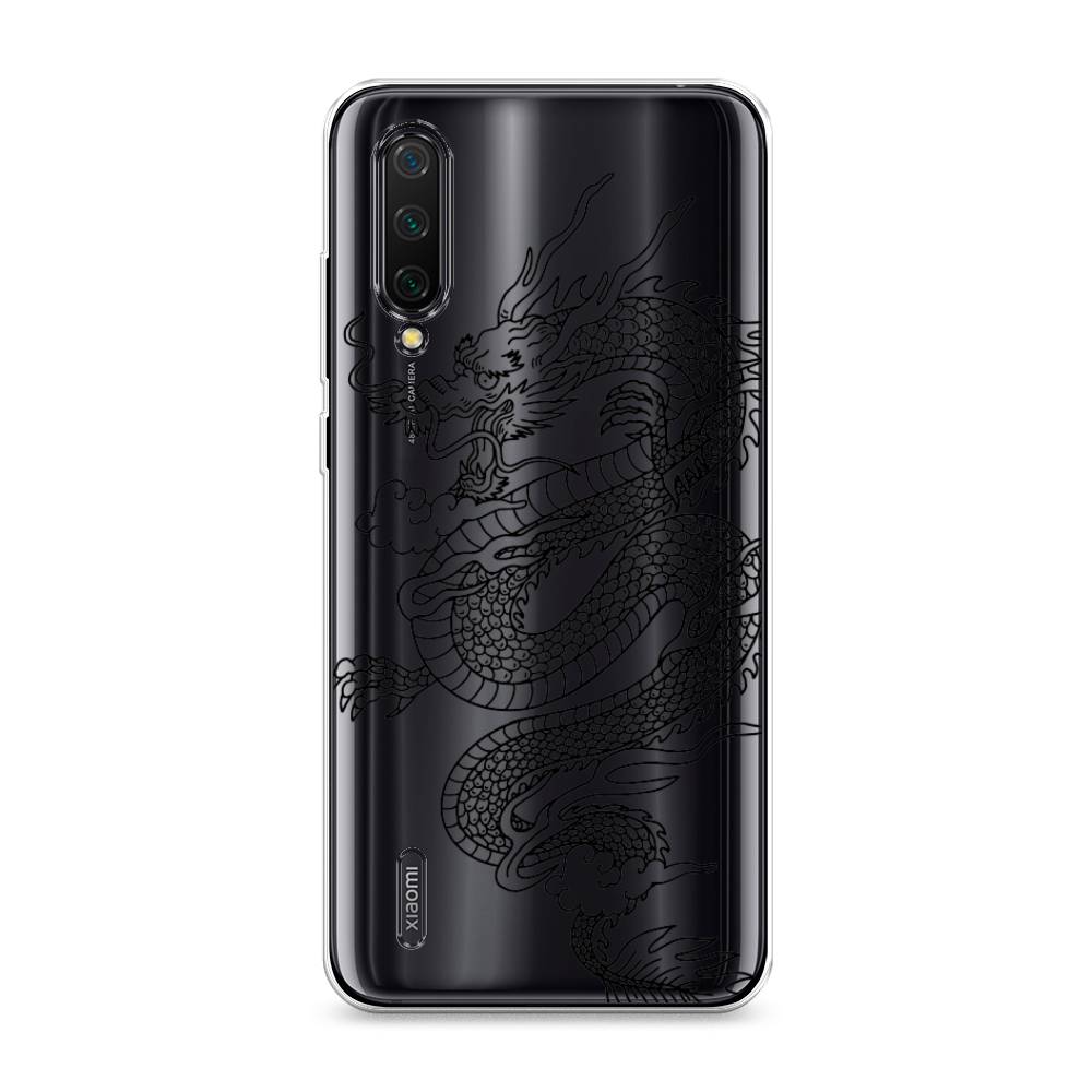 

Чехол на Xiaomi Mi A3 Lite "Большой китайский дракон", Черный;серый, 36250-1