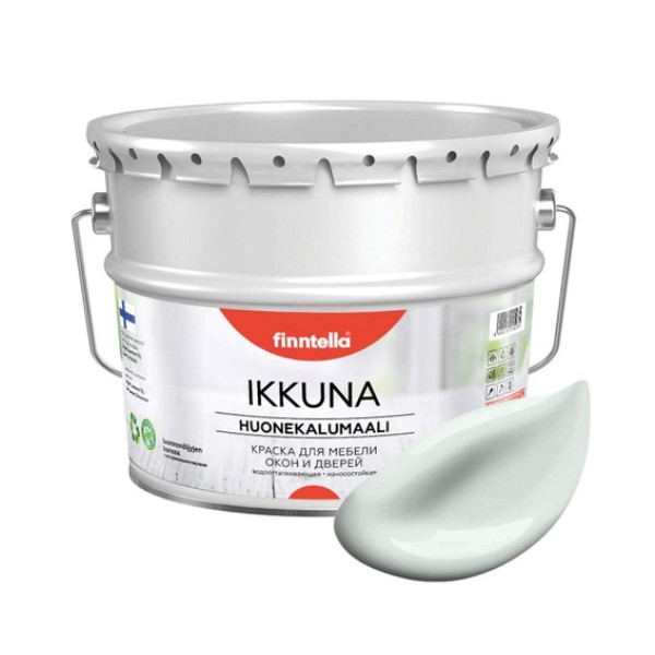 

Краска IKKUNA FINNTELLA Матовая, LUMI белый, 0,45л, IKKUNA для мебели и для дерева, для кухни и кухонных фасадов, для шкафов, для комодов и для деревянных поверхностей с натуральным маслом, без запаха|