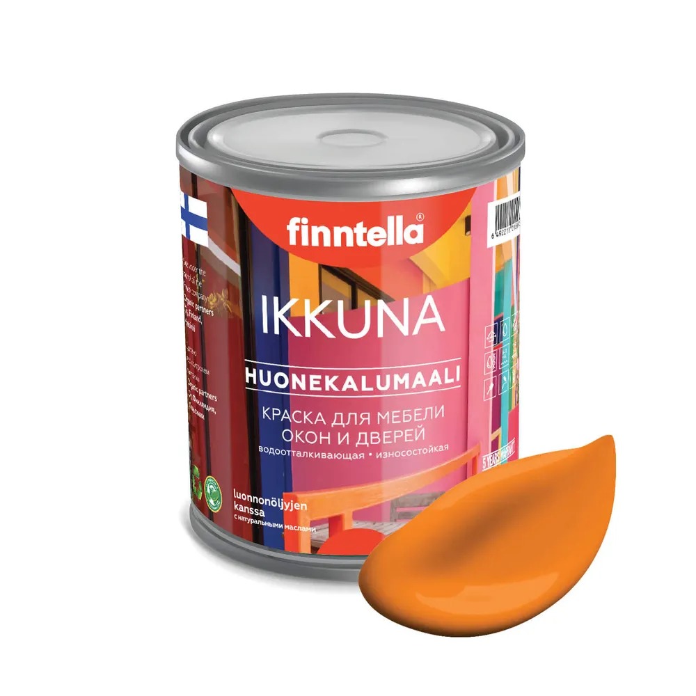 

Краска IKKUNA FINNTELLA Матовая, SEEPIA желто-коричневый, 0,45л, IKKUNA для мебели и для дерева, для кухни и кухонных фасадов, для шкафов, для комодов и для деревянных поверхностей с натуральным маслом, без запаха