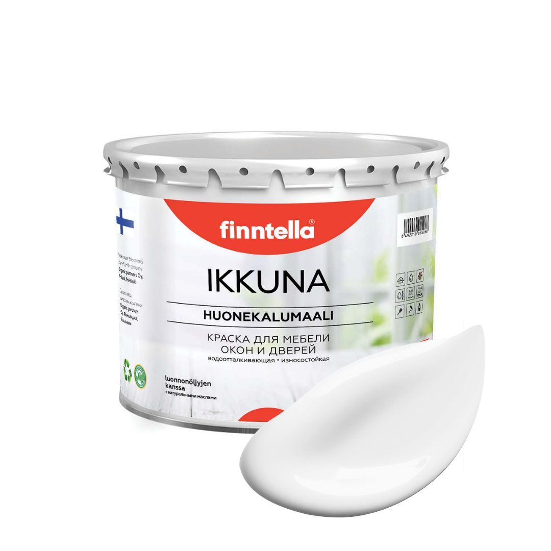 

Краска IKKUNA FINNTELLA Матовая, LUMI белый, 2,7л, IKKUNA для мебели и для дерева, для кухни и кухонных фасадов, для шкафов, для комодов и для деревянных поверхностей с натуральным маслом, без запаха|