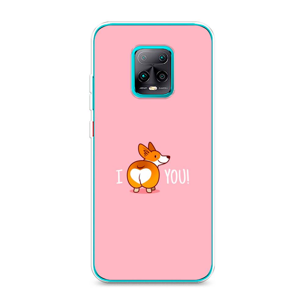 

Чехол на Xiaomi Redmi 10X Pro 5G "Корги I love you", Розовый;коричневый;белый, 38650-1