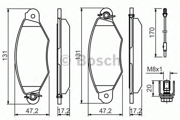 

Тормозные колодки Bosch дисковые для Renault Kangoo 1.2i-1.9d/tdi 99-01 986424455
