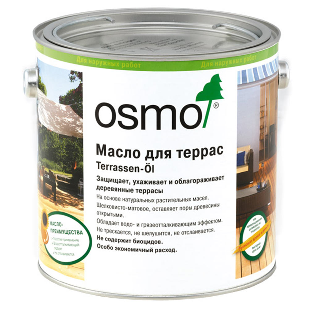 Масло для террас Osmo Terrassen-Оle 021 дуб мореный шелковисто-матовое 25 л 18153₽