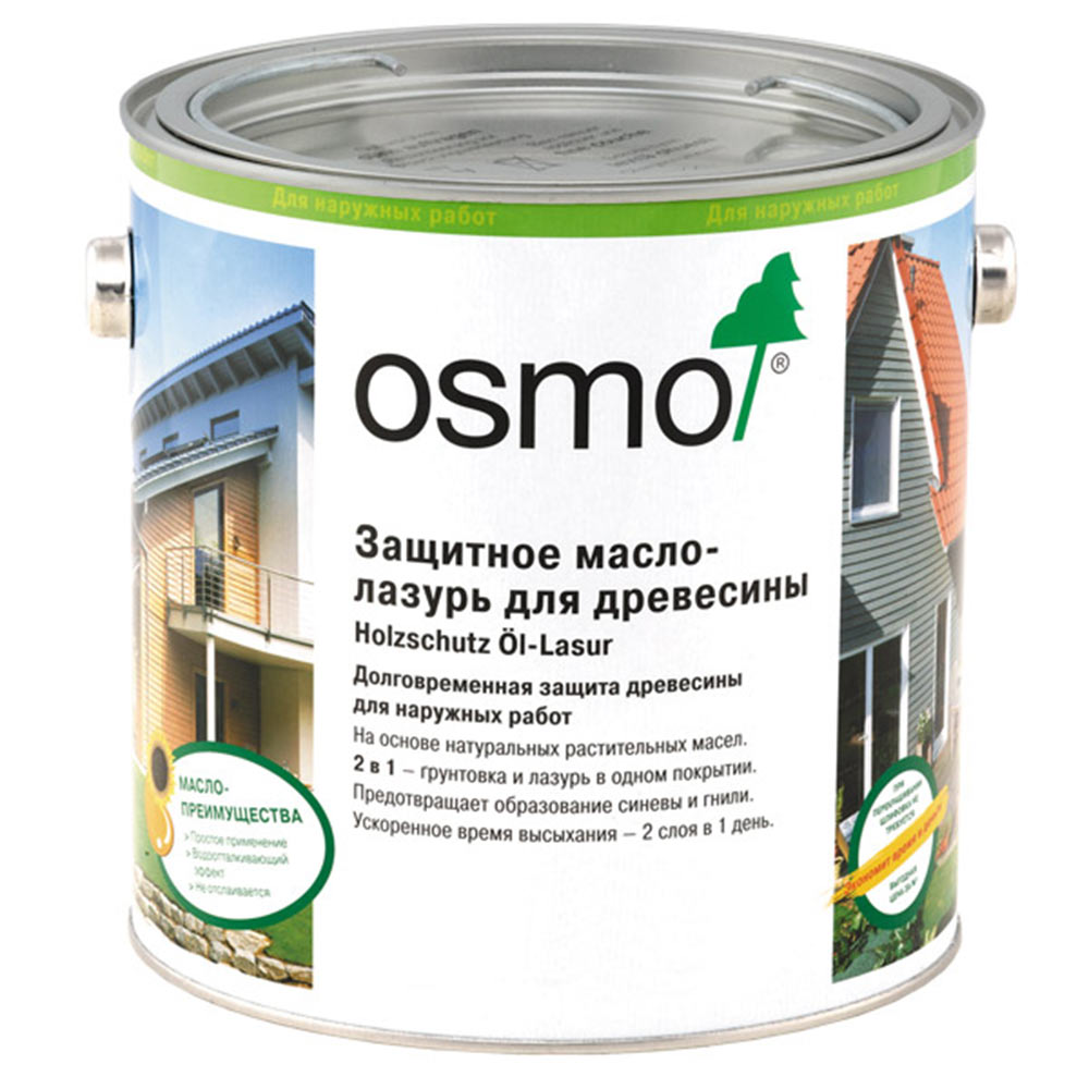 Масло-лазурь для дерева защитное Osmo Holzschuts Ol-Lasur 706 дуб шелковисто-матовое 2,5 л