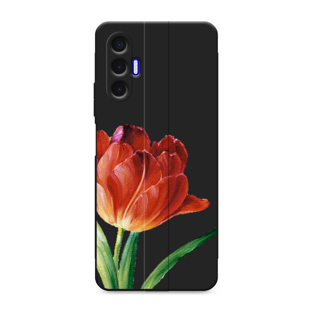 

Чехол Awog на Tecno Pova 3 / Текно Пова 3 "Красный тюльпан", Оранжевый;зеленый