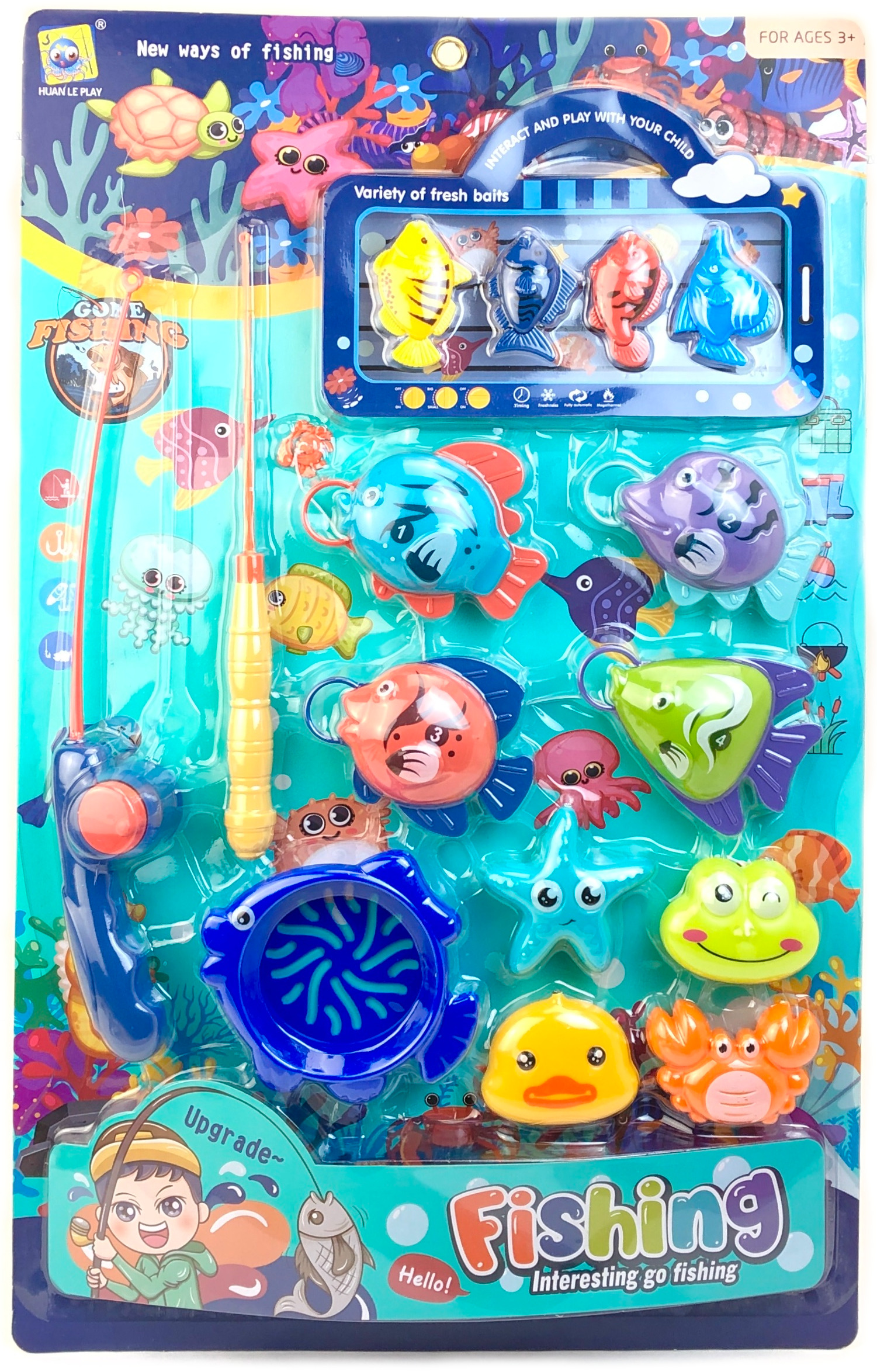 фото Игровой набор для ванной li jia de toys рыбалка fishing, 15 предметов 110634