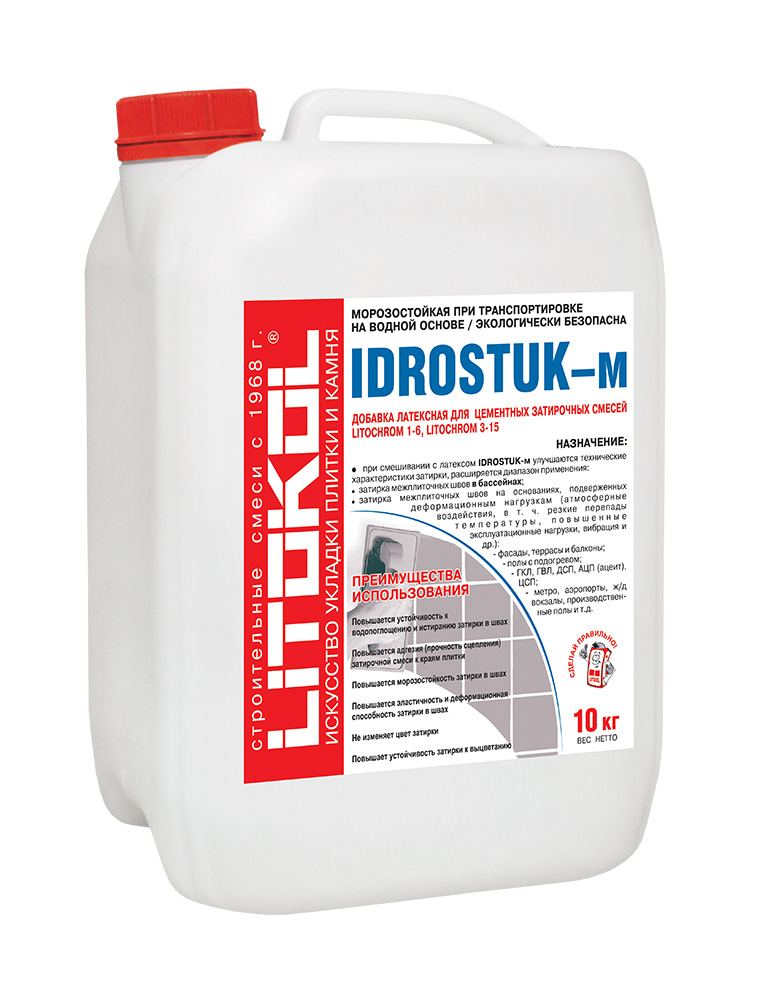 фото Idrostuk-m - латексная добавка для затирок 10 kg litokol