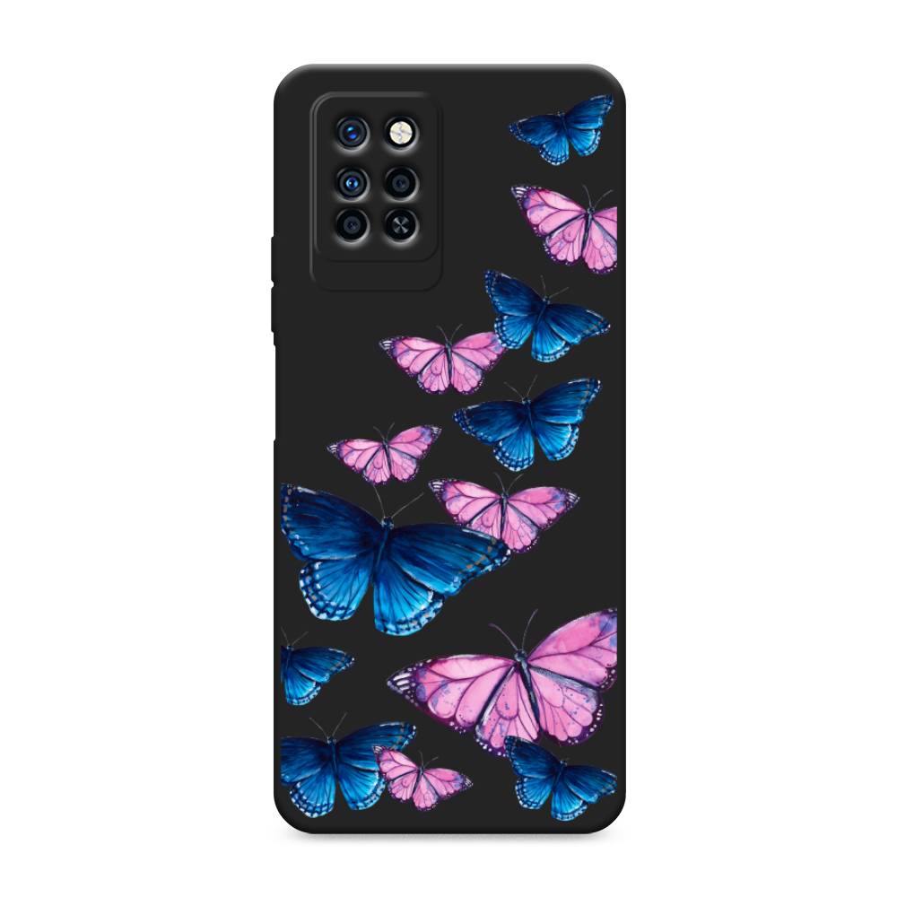 

Чехол Awog на Infinix Note 10 Pro / Инфиникс Нот 10 Про "Полет бабочек", Синий;черный;розовый