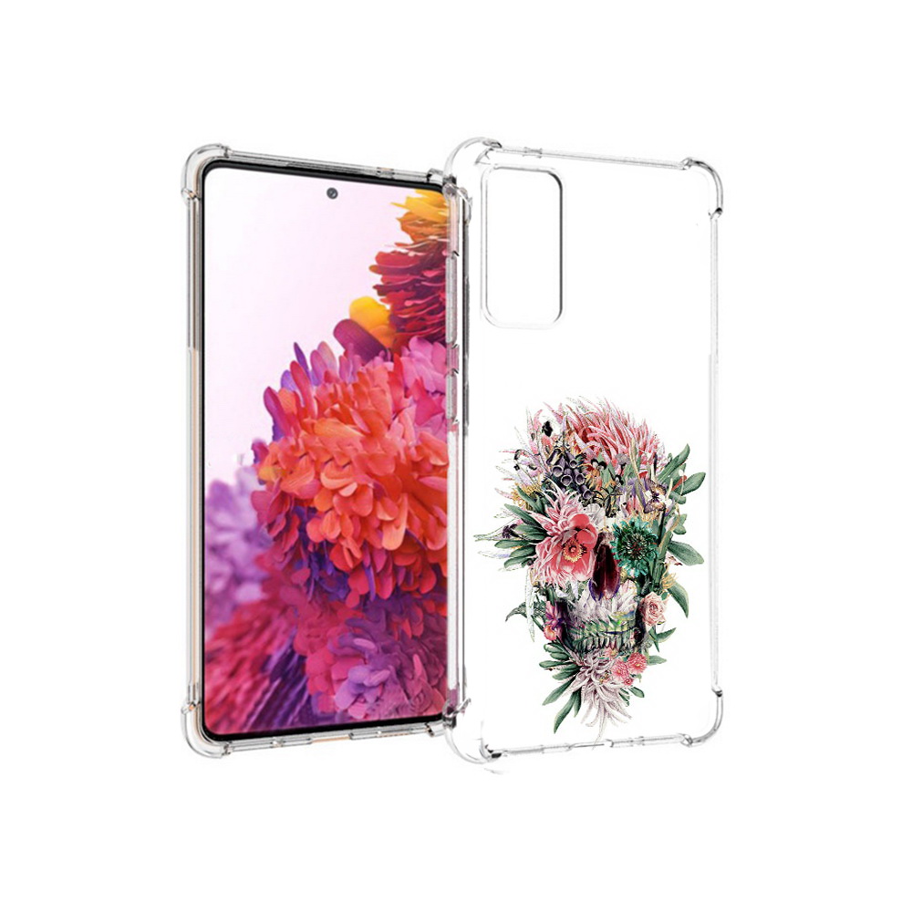 

Чехол MyPads Tocco для Samsung Galaxy S20 FE череп из цветов (PT153647.496.677), Прозрачный, Tocco