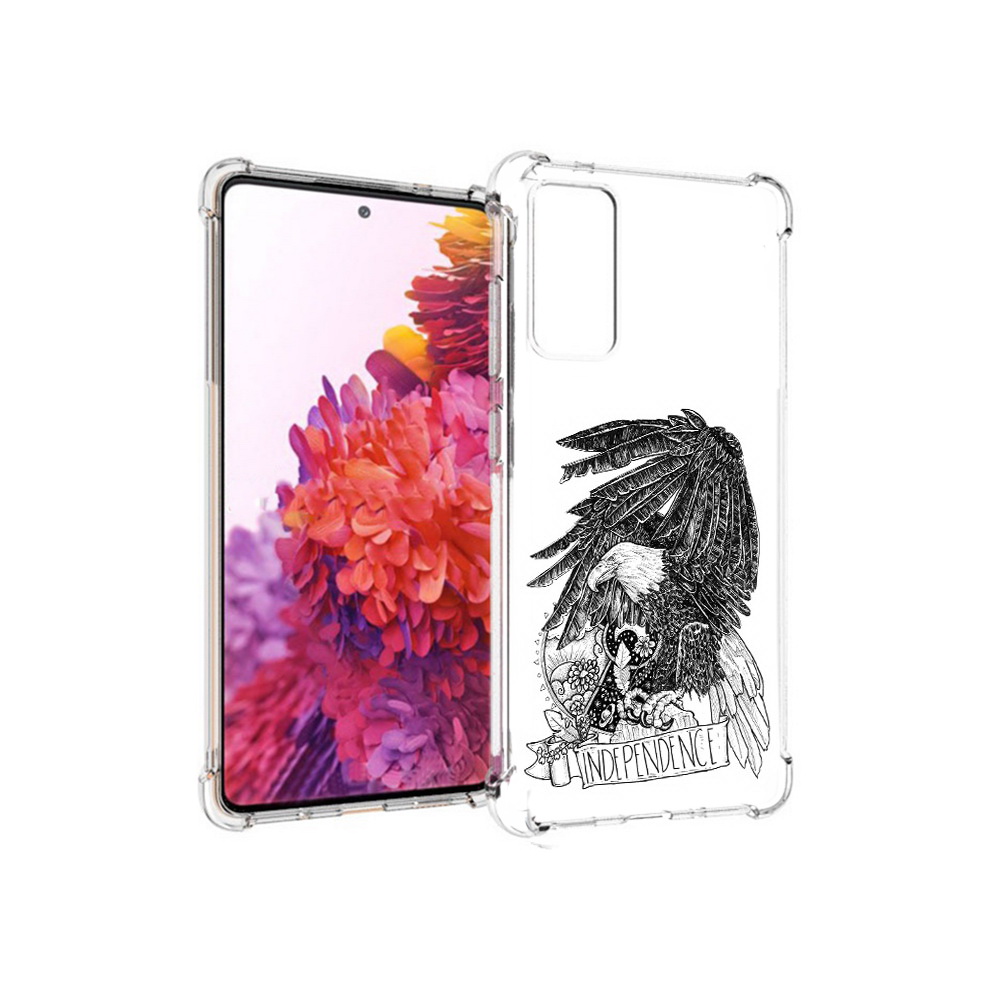 

Чехол MyPads Tocco для Samsung Galaxy S20 FE черно белый сокол (PT153647.496.688), Прозрачный, Tocco