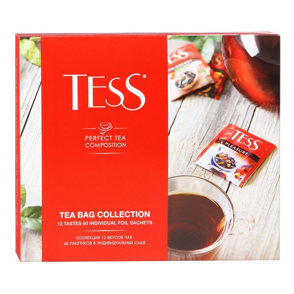 Подарочный набор Tess 12 видов чая и чайных напитков 60 пакетиков