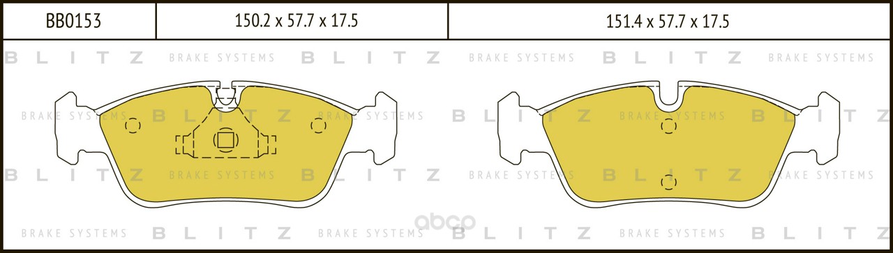 Тормозные колодки BLITZ передние дисковые BB0153
