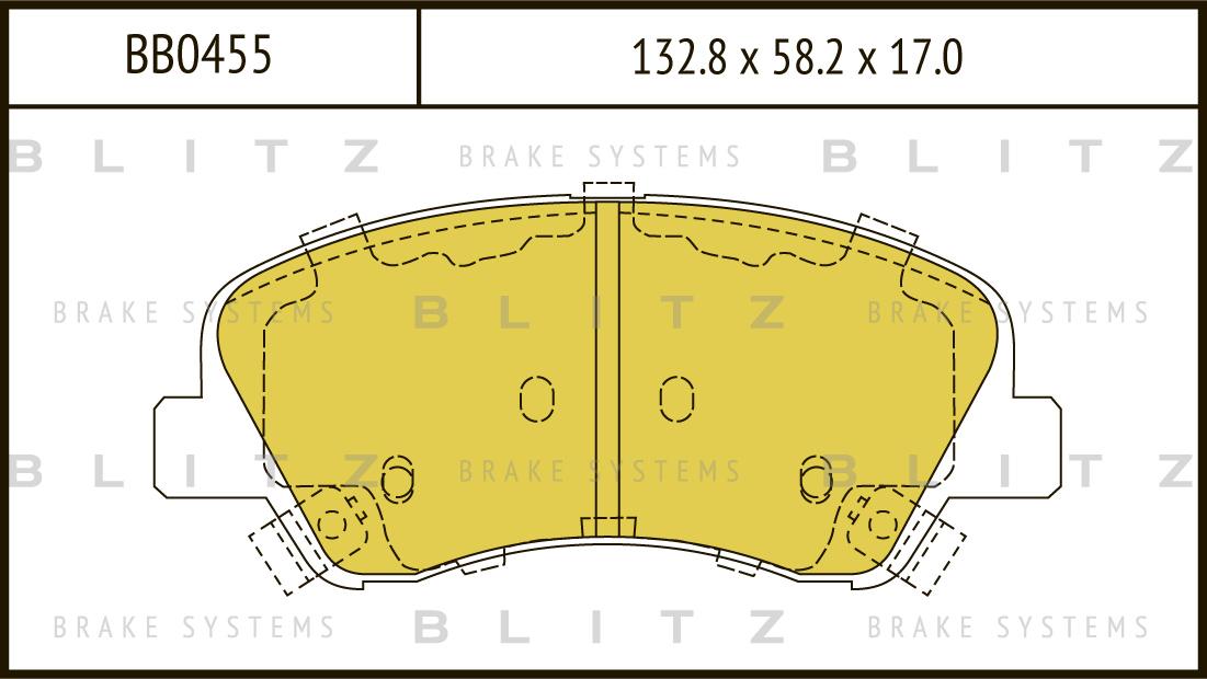 

Тормозные колодки BLITZ передние дисковые BB0455