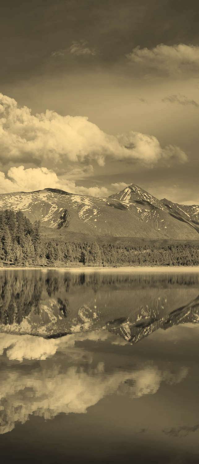 фото Самоклеющиеся фотообои "озеро на алтае", 90x210 см, эффект сепия фотообои.рф