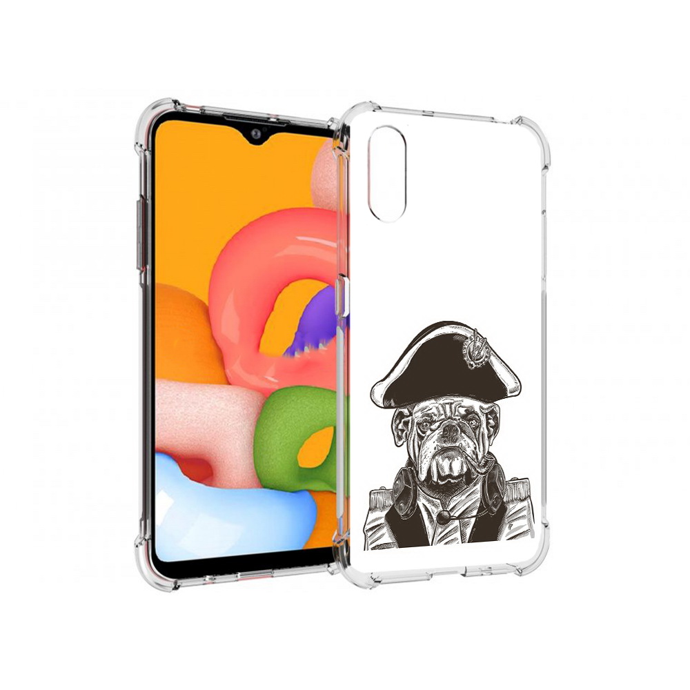 

Чехол MyPads Tocco для Samsung Galaxy A01 мопс генерал (PT144711.509.483), Прозрачный, Tocco
