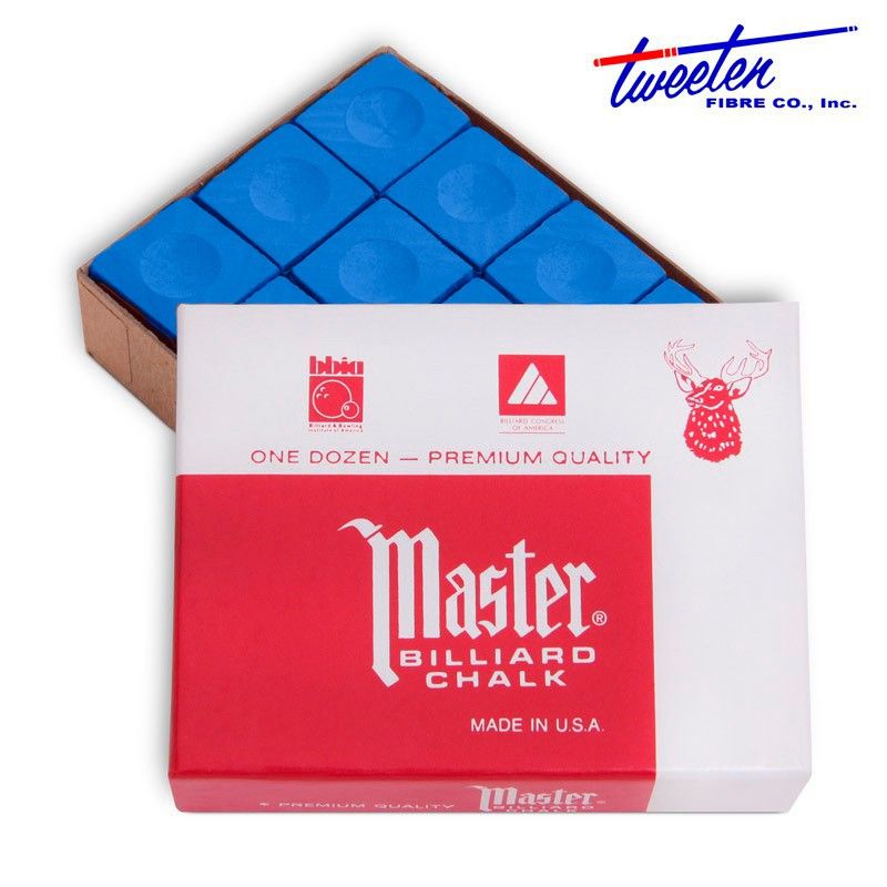 

Мел для бильярда Master Tweeten Sky Blue, голубой, 12 шт., МелMasterE._12