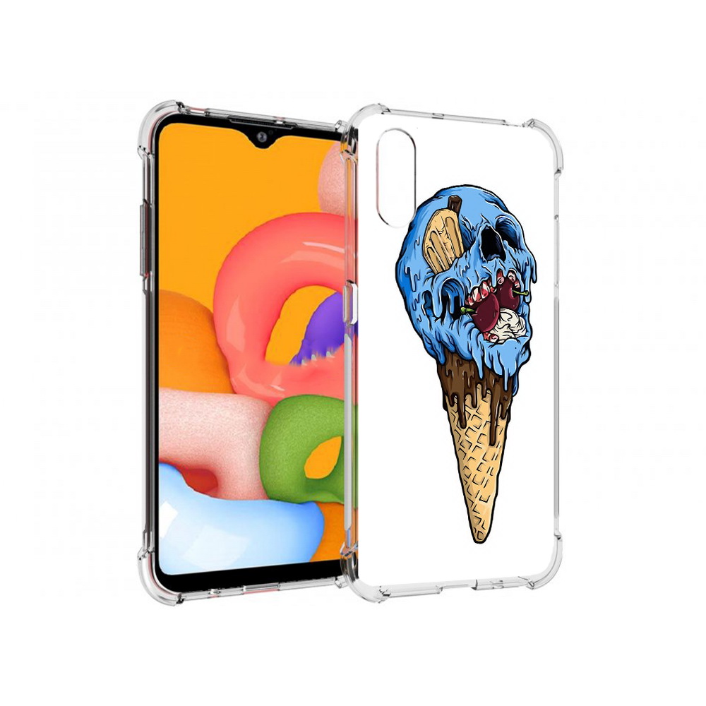 

Чехол MyPads Tocco для Samsung Galaxy A01 мороженное череп (PT144711.509.484), Прозрачный, Tocco