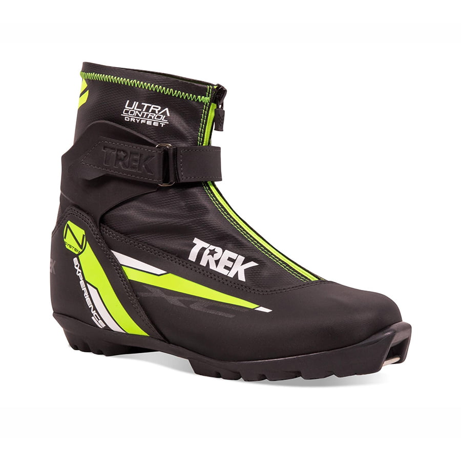 Ботинки лыжные NNN TREK Experience1 черный/лого зелёный неон размер RU43 EU44 СМ27,5