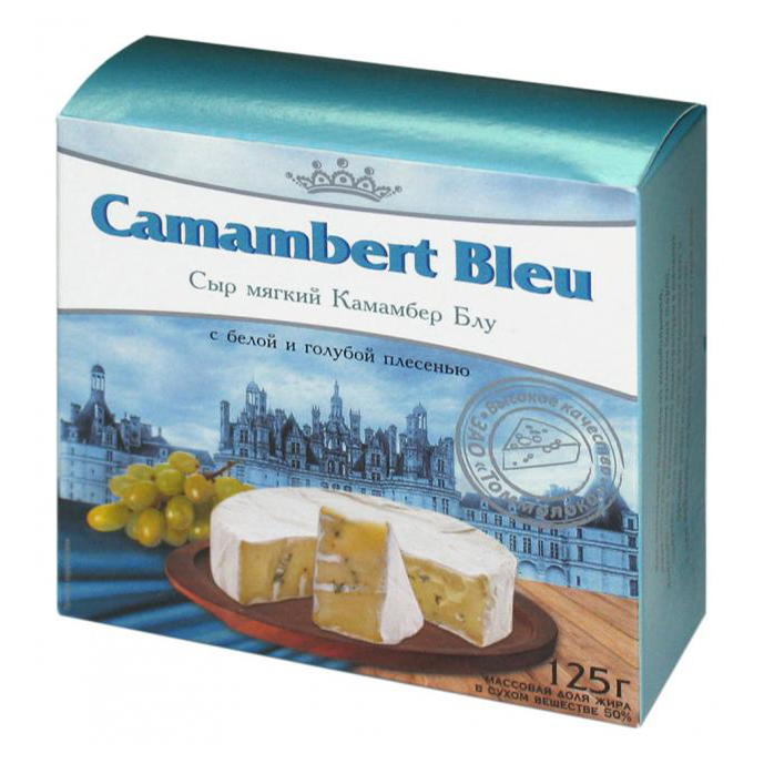 

Сыр мягкий Томмолоко Camambert Blеu с голубой плесенью 50% бзмж 125 г