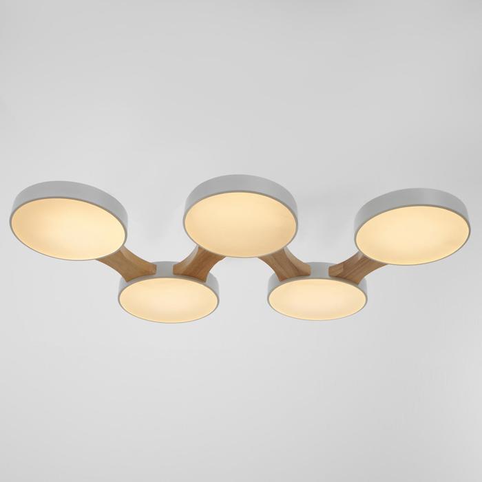 

Люстра 625361/5 LED 65Вт 3 режима 3000-6000К светлое дерево 80х47х5 см, Слим