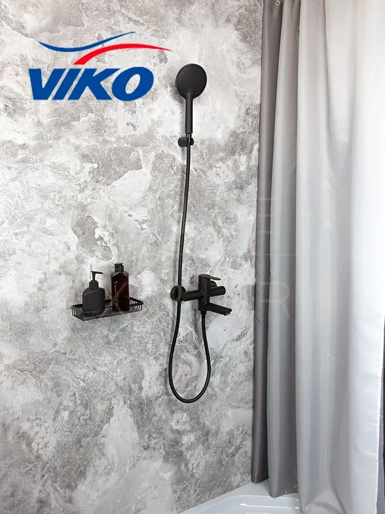 фото Смеситель для ванны латунь viko v-7522 black matt