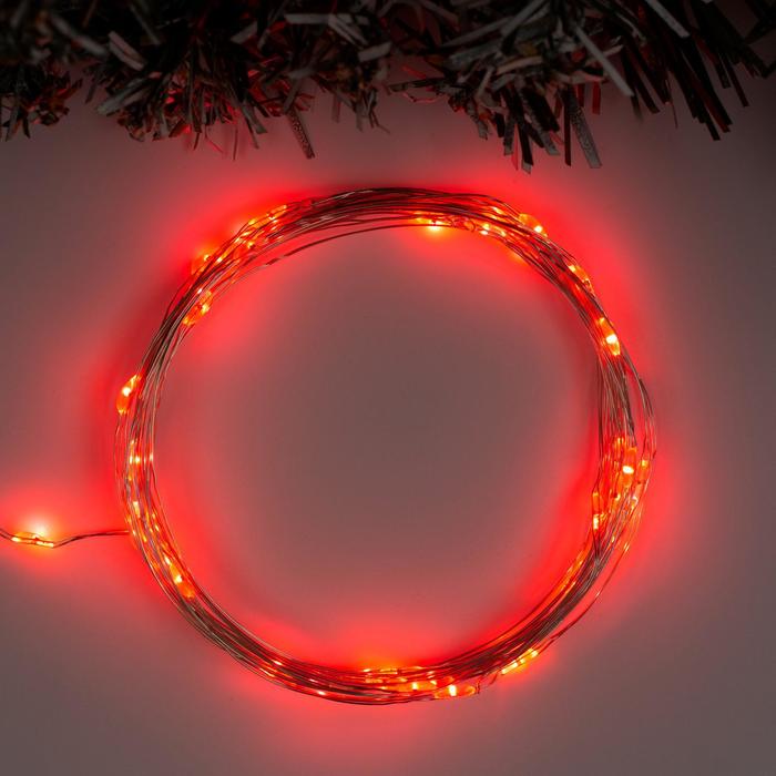 

Светодиодная нить Luazon Lighting Нить роса 5198311 5 м красный, Нить роса
