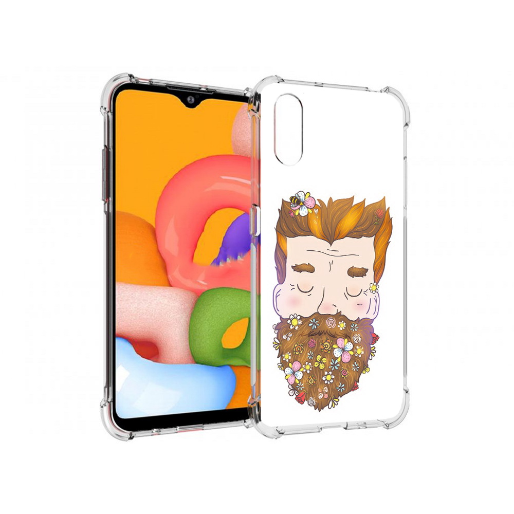 

Чехол MyPads Tocco для Samsung Galaxy A01 мужчина с цветами в бороде (PT144711.509.489), Прозрачный, Tocco