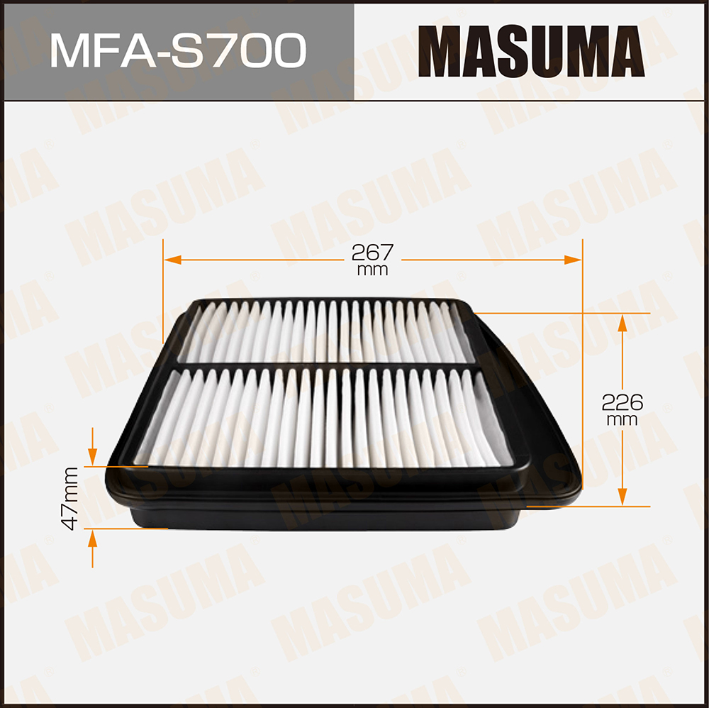 

Фильтр Воздушный Masuma Mfa-S700 Masuma арт. MFA-S700