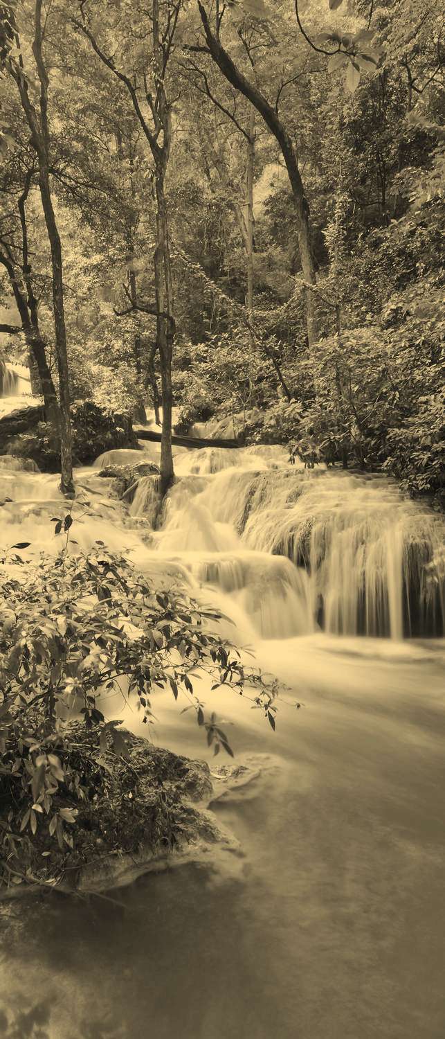 фото Самоклеющиеся фотообои "водопад в тайланде", 90x210 см, эффект сепия фотообои.рф