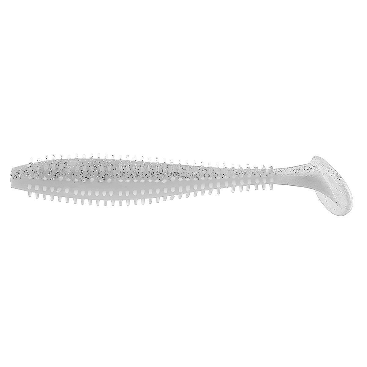 

Виброхвост Shaggy 3,35"/8,5 см White & Sparkles 5шт. (HS-16-002) Helios, Белый