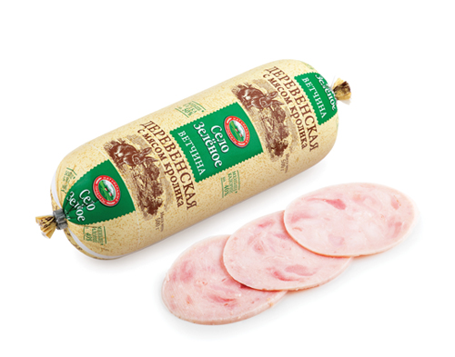 

Ветчина Село Зеленое деревенская вареная с мясом кролика 500 г