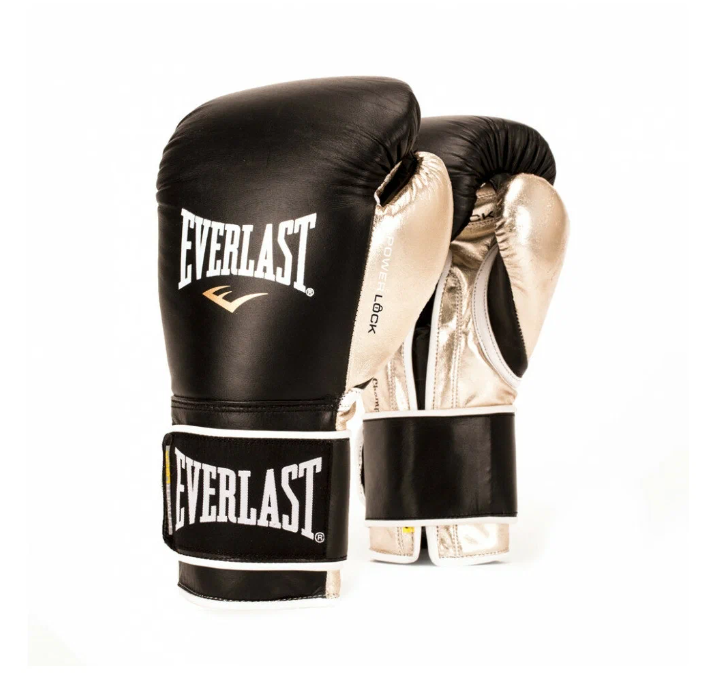 

Перчатки тренировочные Everlast Powerlock 12oz чёрно-золотые, 1 пара, Золотистый;черный, Power lock