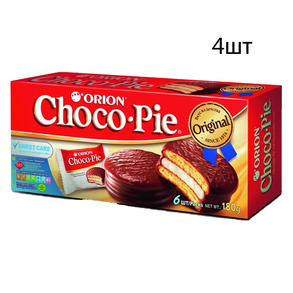 Печенье ORION Choco Pie, 180 г х 4 шт