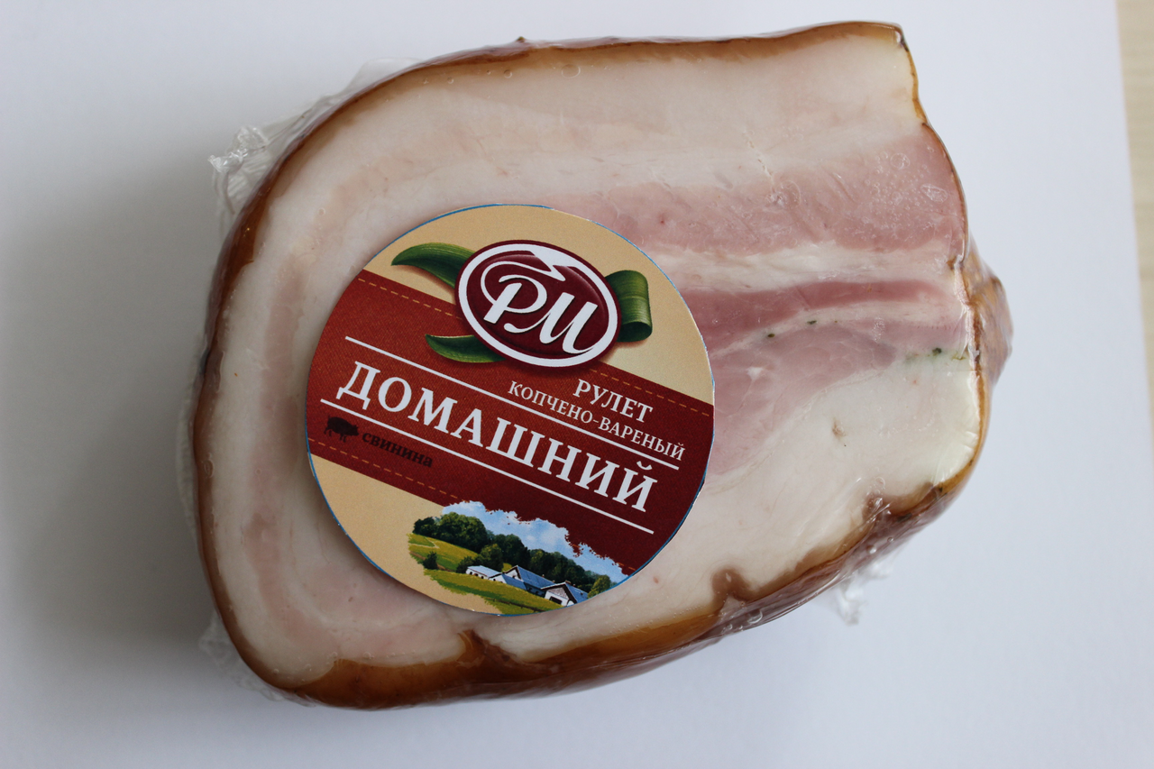 

Рулет Ратимир Домашний куриный копчено-вареный 400 г