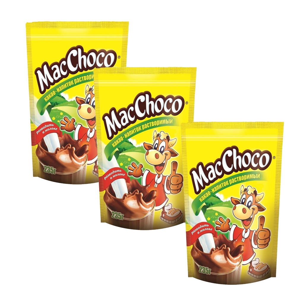 Какао-напиток MacChoco растворимый, 235 г х 3 шт