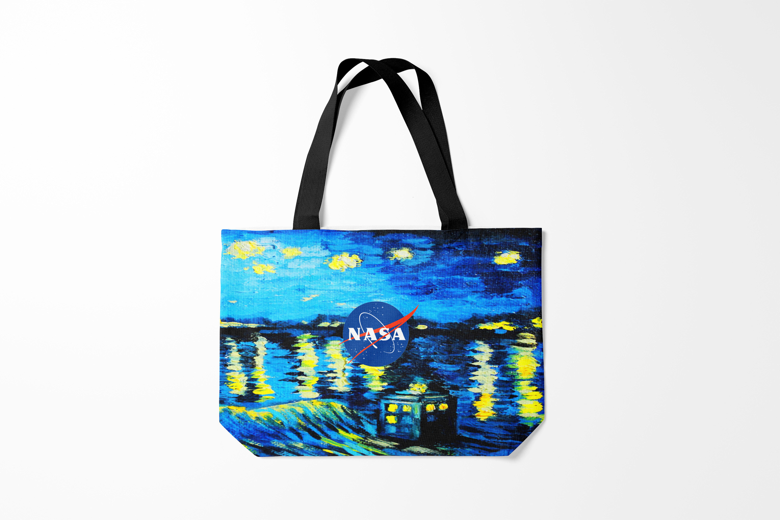 

Сумка шoппер унисекс Burnettie Модные NASA ВАНГОГ, синий, Модные NASA ВАНГОГ