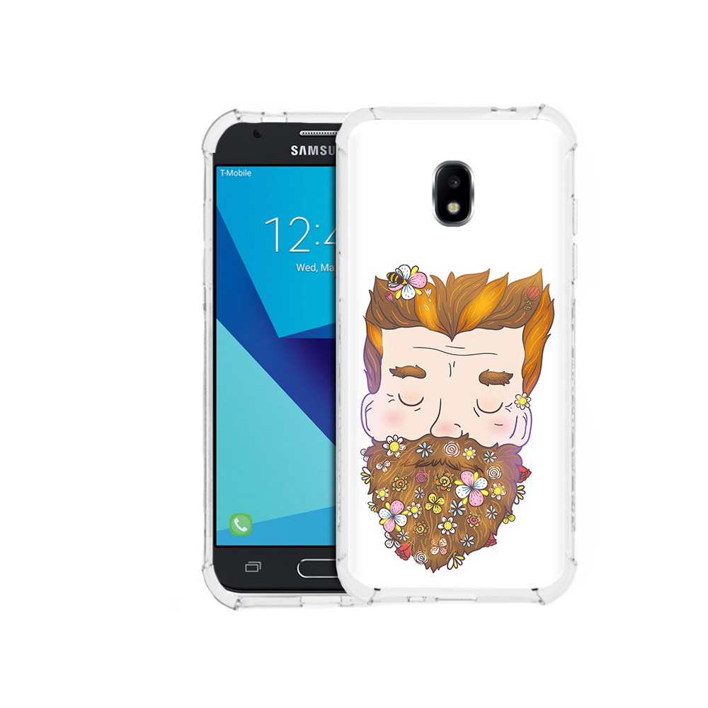 

Чехол MyPads Tocco для Samsung Galaxy J7 Pro мужчина с цветами в бороде (PT128255.589.489), Прозрачный, Tocco