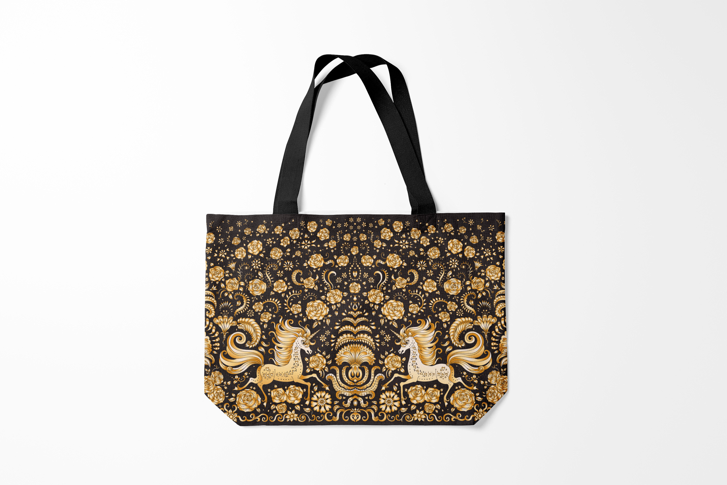 

Сумка шoппер унисекс Burnettie Модные Gold and Black, черный; золотистый, Модные Gold and Black