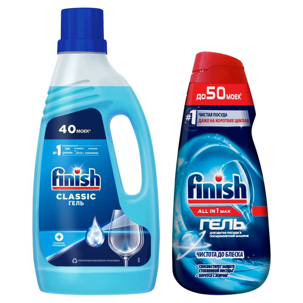 

Набор Гелей для ПММ Finish ALL in 1 Shine&Protect 1 литр + Classic 1 литр, Набор Гелей для ПММ FINISH ALL in 1 Shine&Protect 1 литр + Classic 1 литр