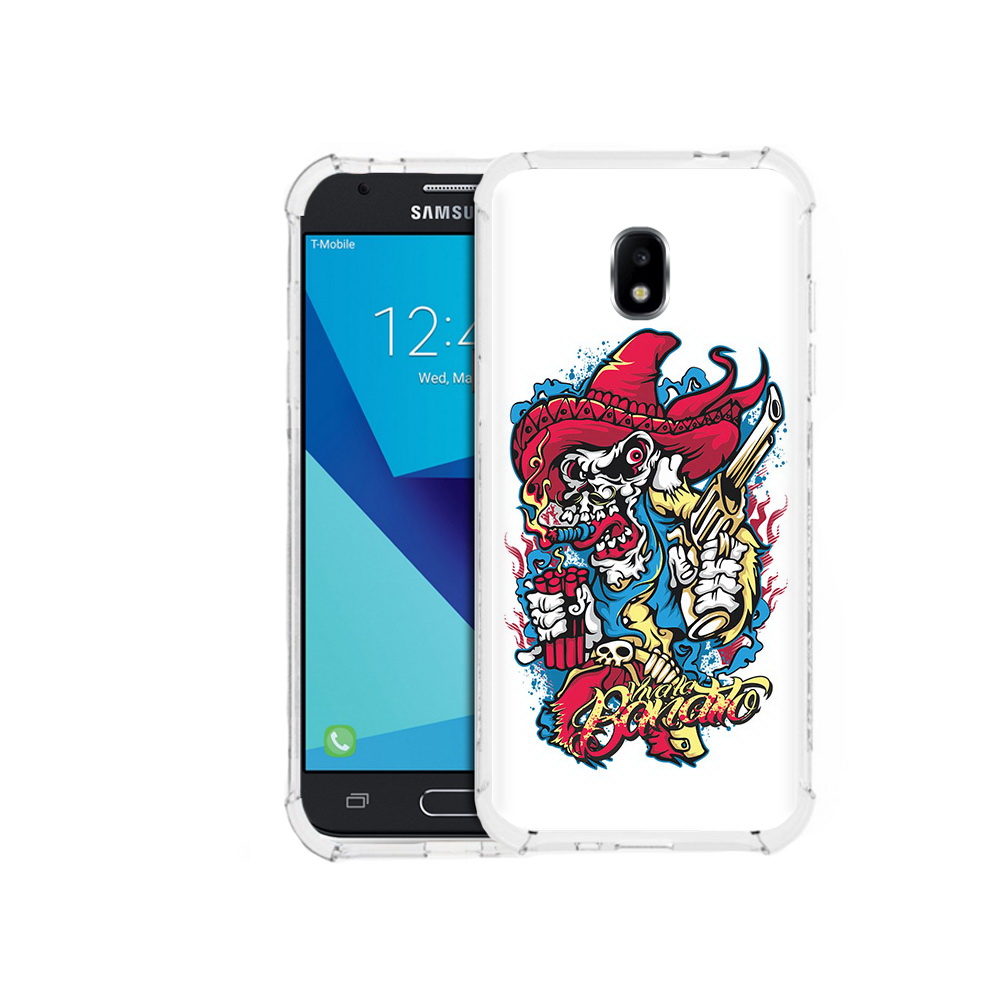 

Чехол MyPads Tocco для Samsung Galaxy J7 Pro нарисованный скелет с писталетом, Прозрачный, Tocco