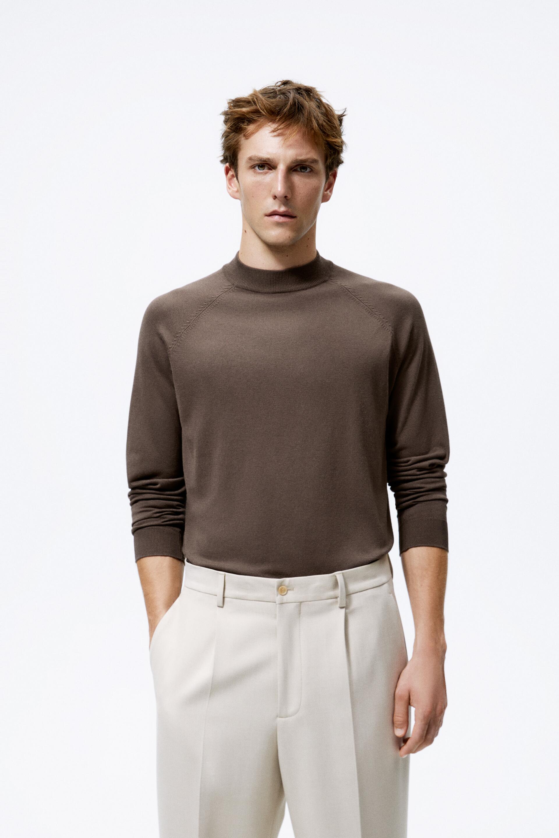 Джемпер мужской ZARA 00304301 коричневый S (доставка из-за рубежа)