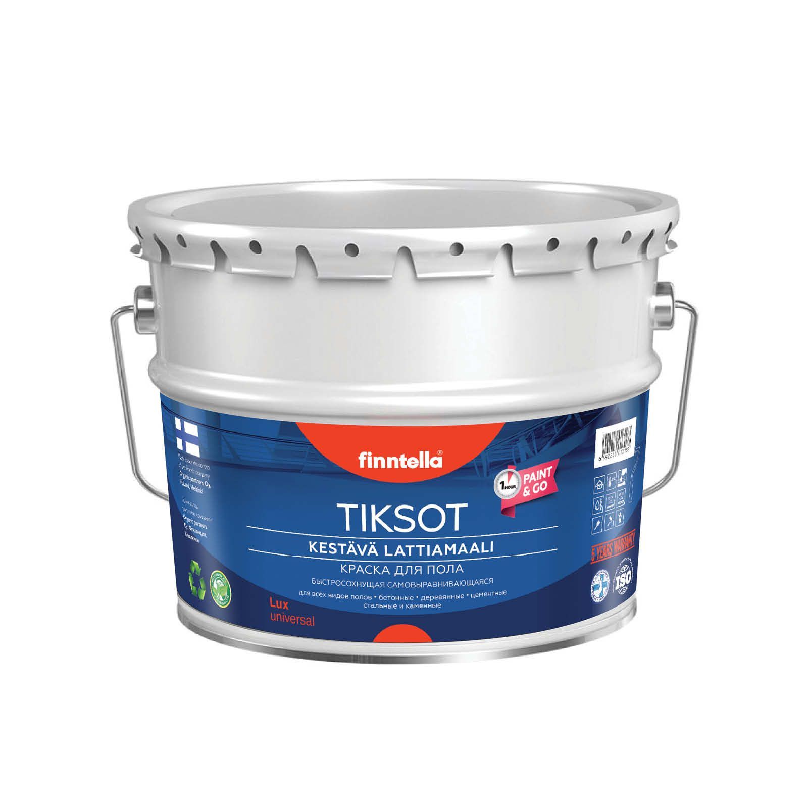 

Краска TIKSOT, RANTA бежевый, 9л, для пола самовыравнивающаяся TIKSOT. Сохнет за 1 час.