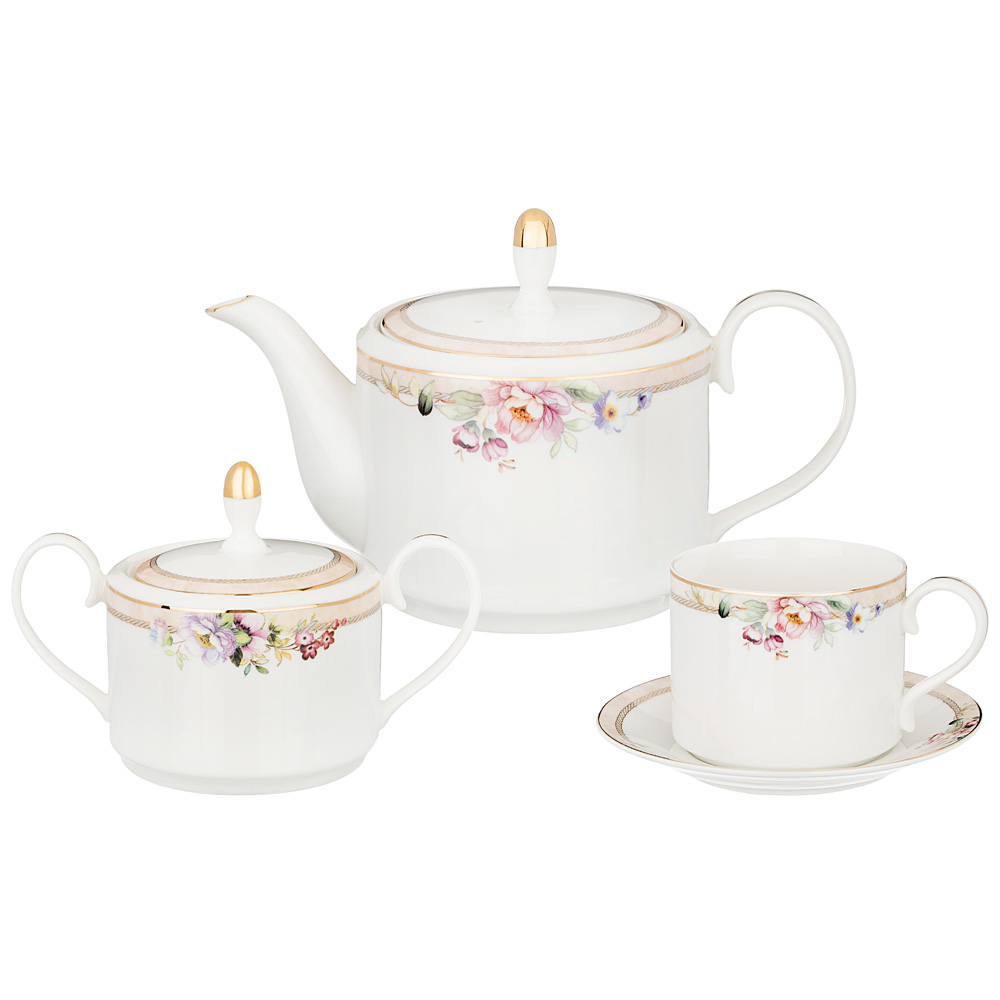 

Набор на 6 персон из 14 предметов Чайный сервиз Lefard Romance фарфор 590-472_, Белый