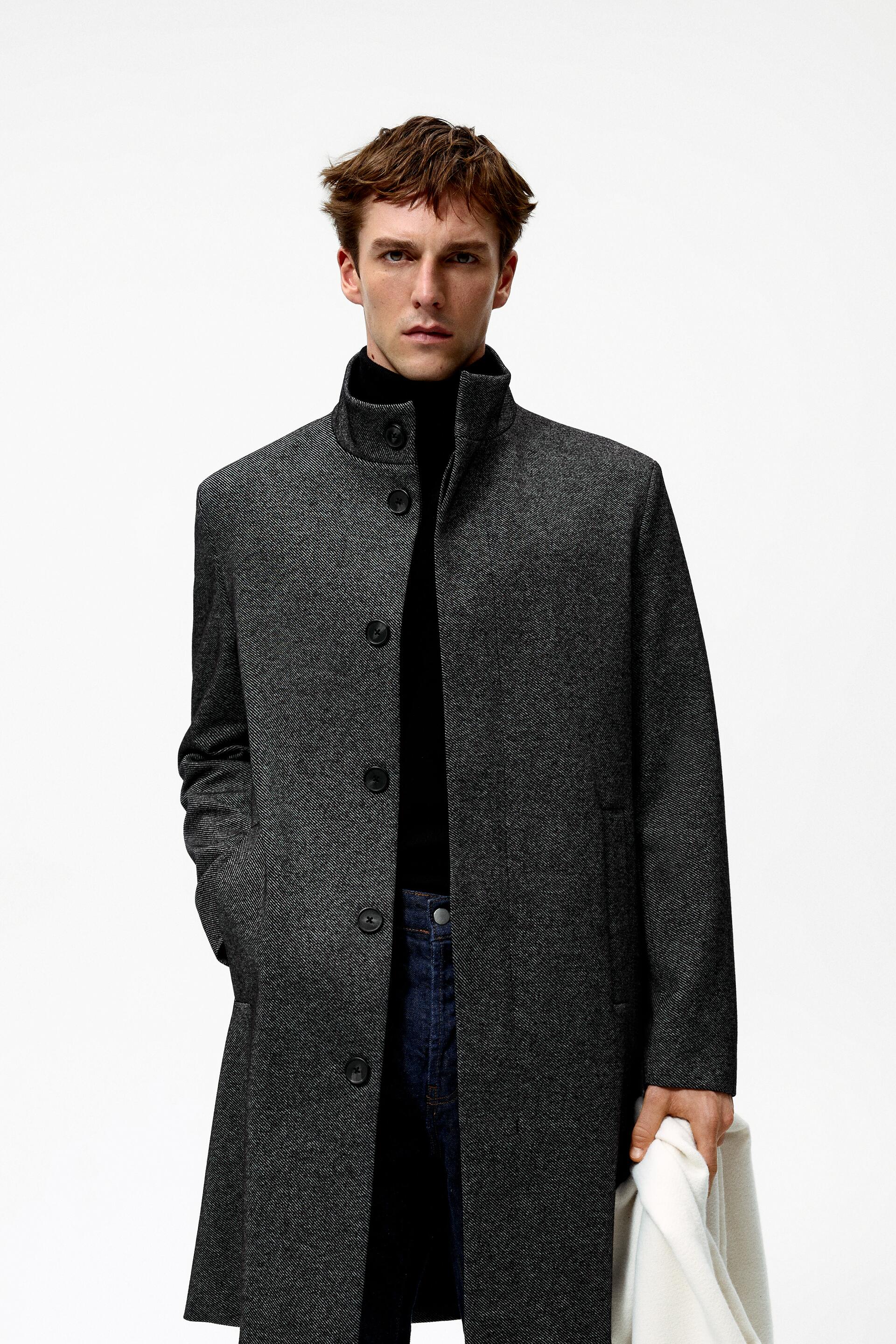 

Пальто мужское ZARA 00706240 серое S (доставка из-за рубежа), Серый, 00706240